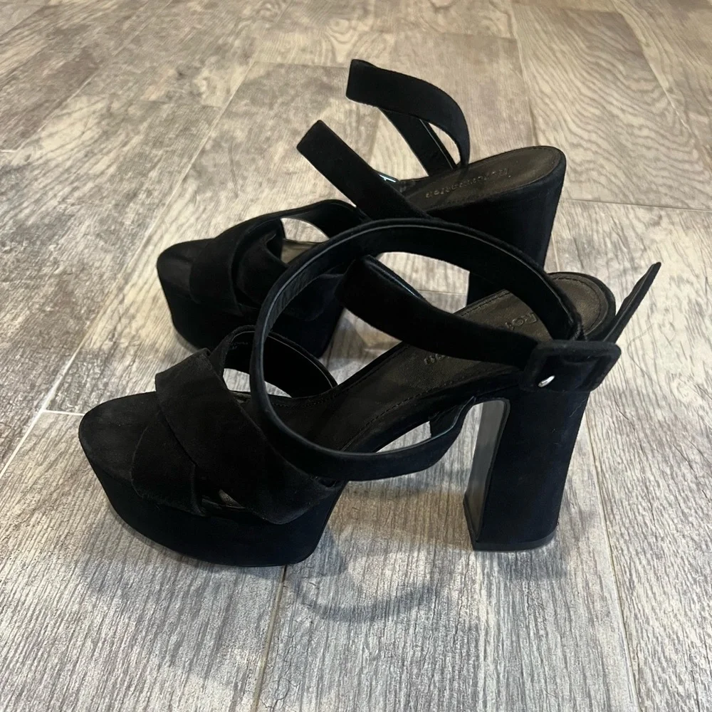 Reformation black Tatiana suede platform heels